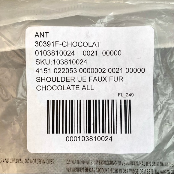 Anthropologie NWT Urban Expressions Chocolate Faux Fur Shoulder Bag ~ Gold Chain - Picture 6 of 11